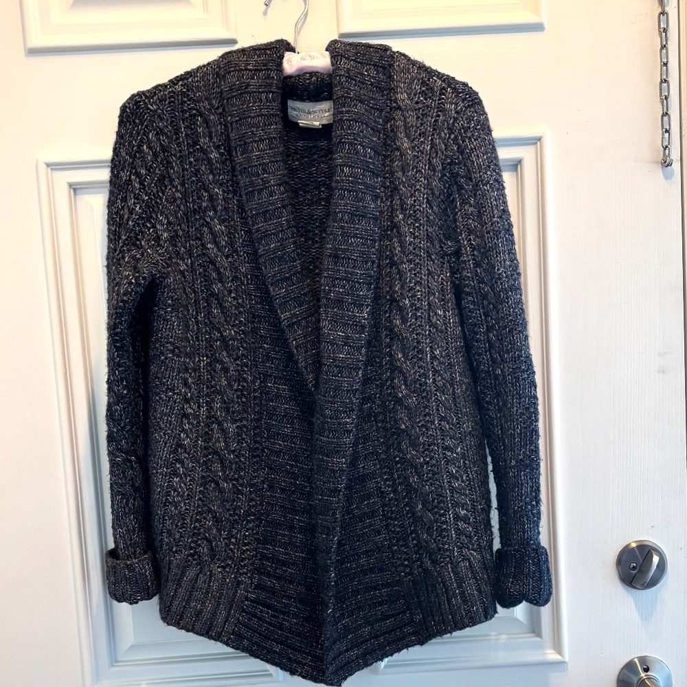 Ralph Lauren Denim & Supply Cardigan Sweater Sz Small Marbled Navy Blue Cotton
